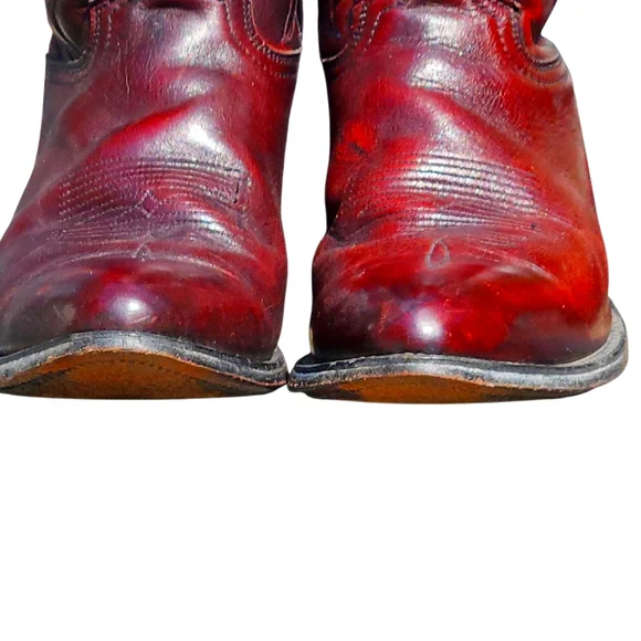 Abilene Brown Leather Western Boots with Decorative Stitching Men 10 - Picture 4 of 9